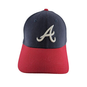 Atlanta Braves MLB New Era 39Thirty Baseball Hat Cap Size Small / Medium Stretch